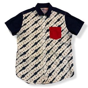 American Garage Button Down Shirt Stars Stripes